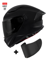 Darkknight Panther + Dark Visor Matt Black Solvisir Mc Hjälm