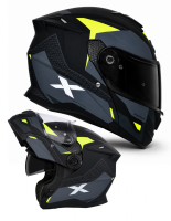 Shiro Dsc Nitro Modular 22.06 Flip Front Matt Black Fluor Öppningsbar Mc Hjälm