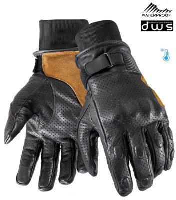 Vintage Rider Black Waterproof Street Handskar