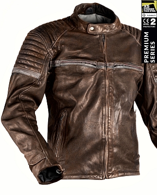 Stealth 92X Vintage Brown Getnappa Ce Premium Mc Skinnjacka