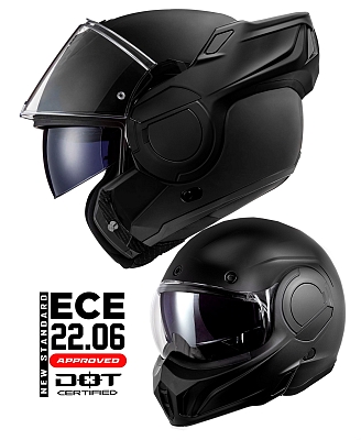 Ece 22.06 Tour Reverse Flip Modular Jet Black Matt Öppningsbar Mc Hjälm