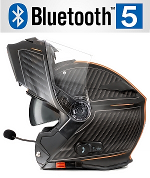 Bluetooth Bullet Hd Matt Orange V5 Solvisir Mc Hjälm