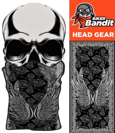 Black Paisley Wings Bandanna Neck Tube Nackvärmare Balaclava