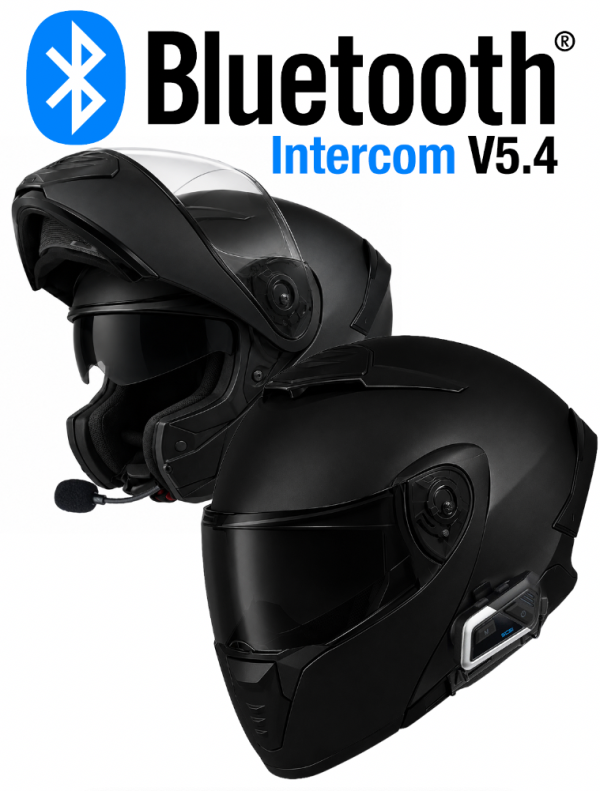 Intercom Mach-22 Bluetooth Matt Black S9Xm Mc Hjälm