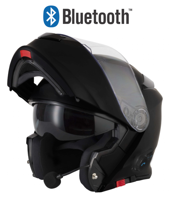Blinc V5 Bluetooth Blank Gloss Black Stereo Mc Hjälm