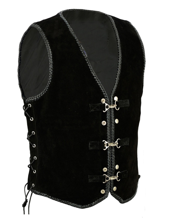 Premium Nubuck Black Vest Skinnväst