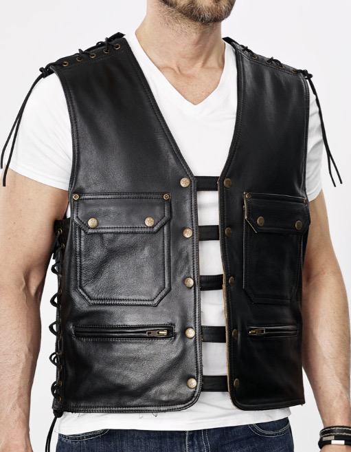Mc Väst Tony Black Skinnväst Mcv