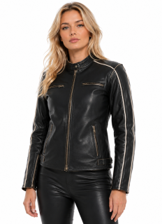 Dam Georgina Black/White Line Skinnjacka Mcv