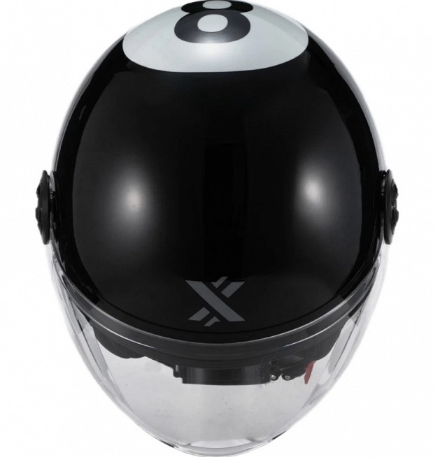 Shox Interceptor 8 Ball Open Face Gloss Black Jet Mc HjÄlm