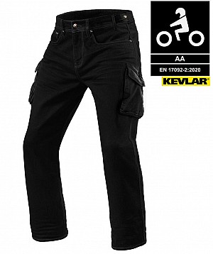 Kevlar Cargo Jeans Black - Long Leg Ce Aa Stretch Unisex Mc Jeans - Mcv 