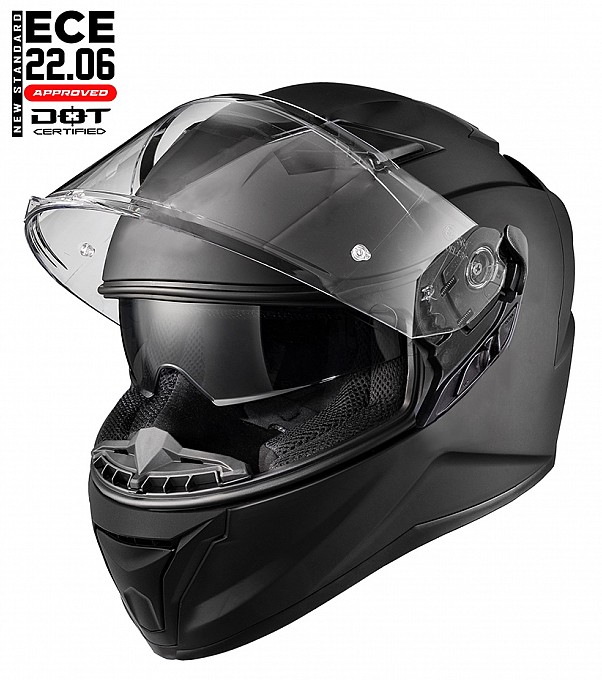 Darkrider Echo Sv 22-06 Matt Black Solvisir Mc HjÄlm Mcv