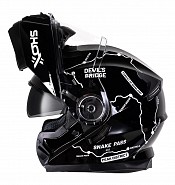 Shox Destination Route Gloss Black Flip Front Ece R22.06  Mc HjÄlm